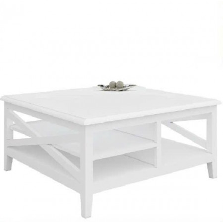 LV253-L04 : Bàn Sofa , Bàn Coffee Vuông - Màu Trắng